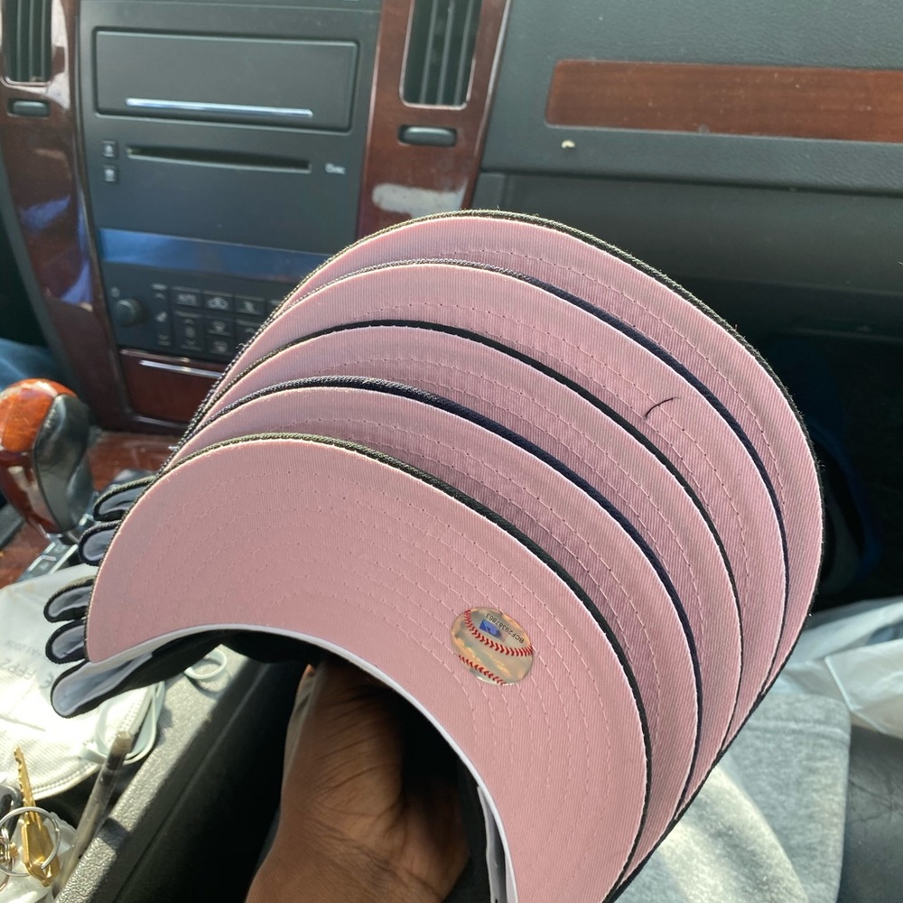Pink brims hats